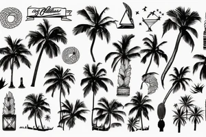 Palm Party Vacation tattoo idea