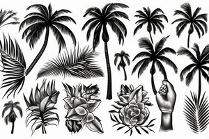 Palm Party Vacation tattoo idea