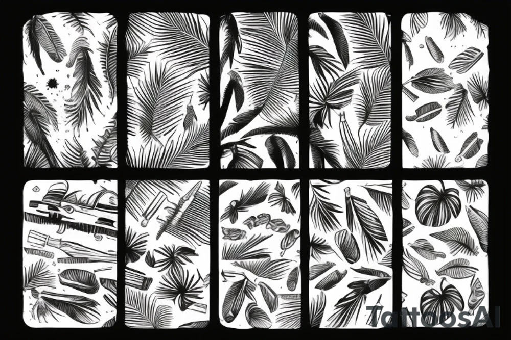 Palm Party Vacation tattoo idea