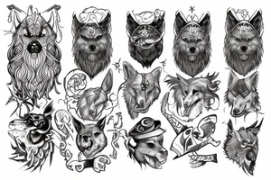 Scandinavian Odin dogs wolfs tattoo idea