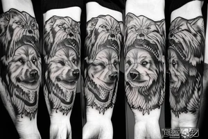 Scandinavian Odin dogs wolfs tattoo idea