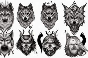 Scandinavian Odin dogs wolfs tattoo idea
