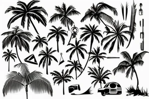 palm vacation in a certain place tattoo minimal tattoo idea