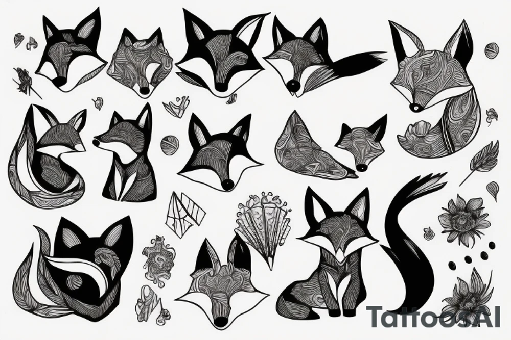 Fox orange tattoo idea