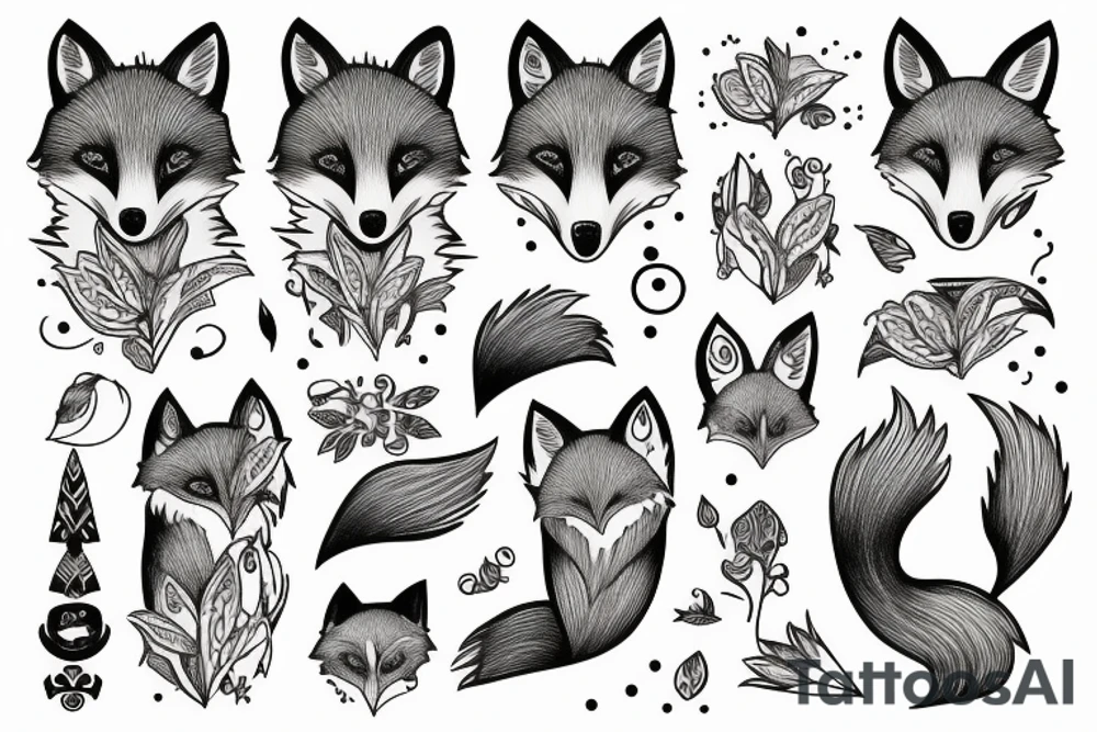 Fox orange tattoo idea
