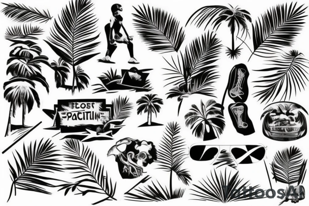 palm vacation in a certain place tattoo minimal tattoo idea