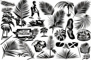 palm vacation in a certain place tattoo minimal tattoo idea