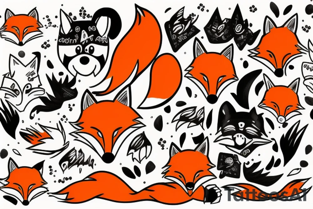 Fox orange tattoo idea