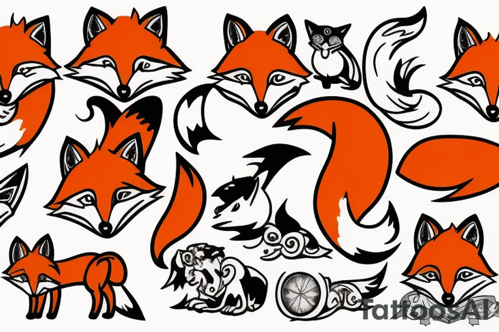 Fox orange tattoo idea