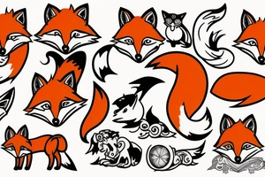 Fox orange tattoo idea