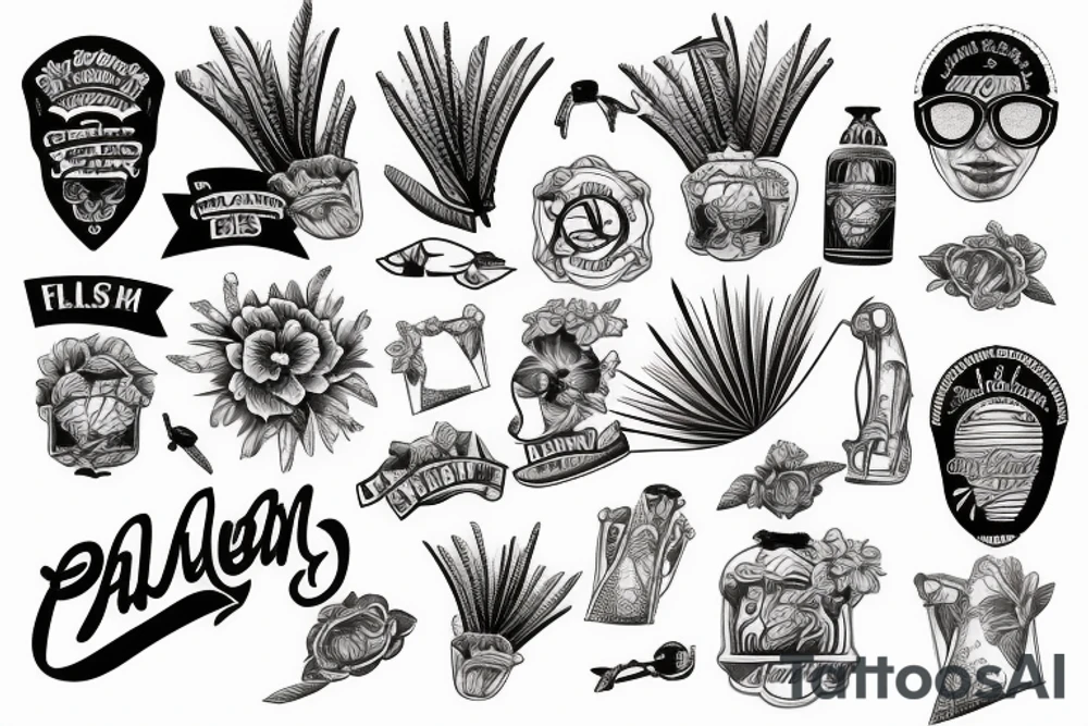 palm beach vacation tattoo idea