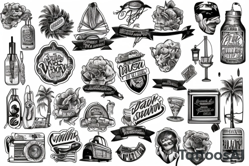 palm beach vacation tattoo idea