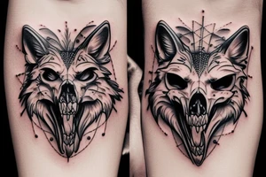 Wolf skull biomechanics tattoo idea