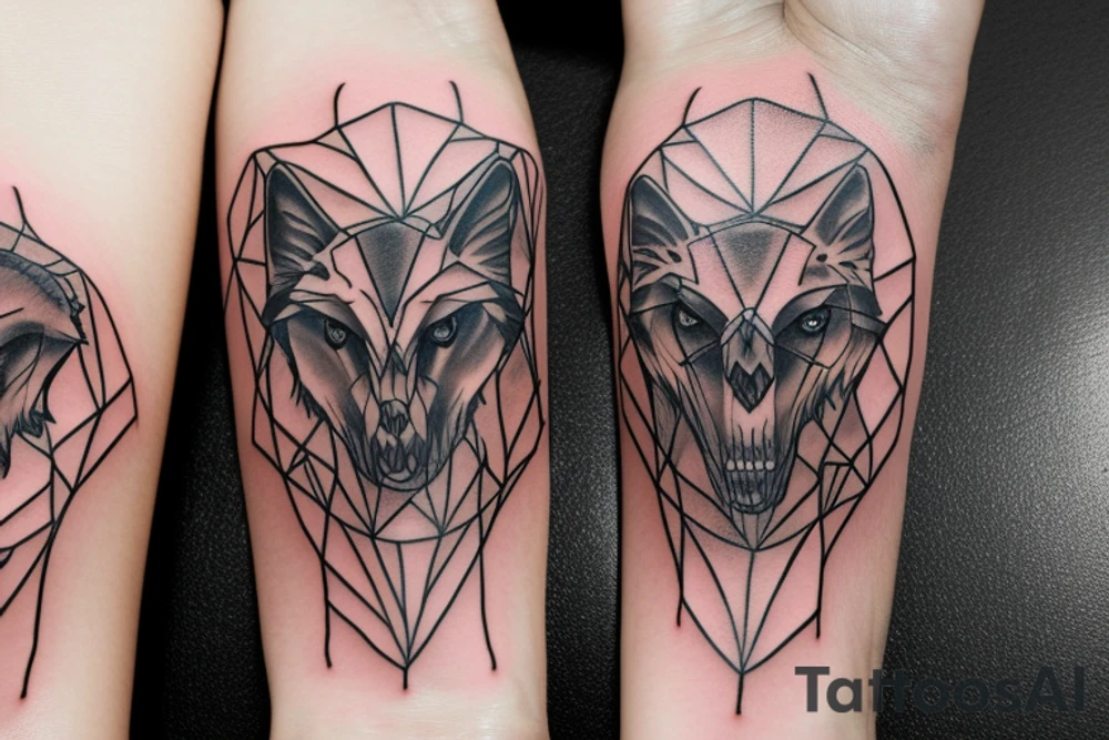 Wolf skull biomechanics tattoo idea