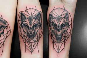 Wolf skull biomechanics tattoo idea