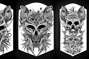 Wolf skull biomechanics tattoo idea