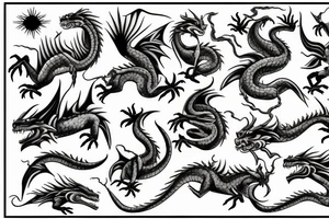 Dragon fire war god sea warrior tattoo idea