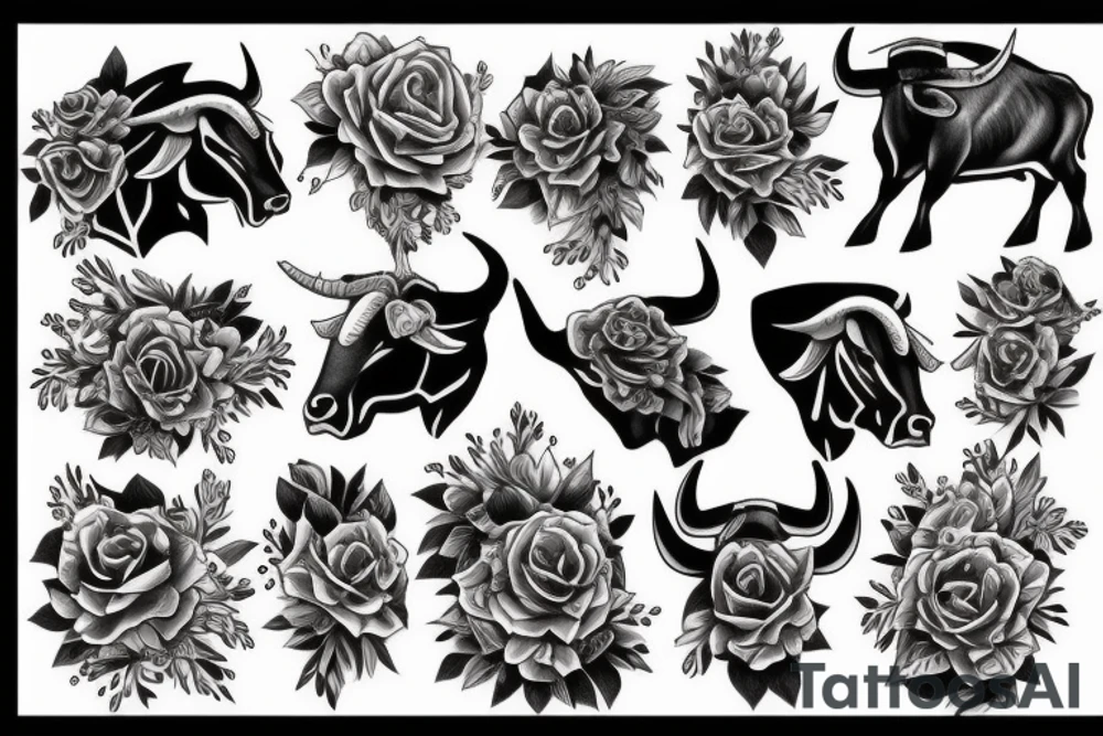 Black bull tattoo idea