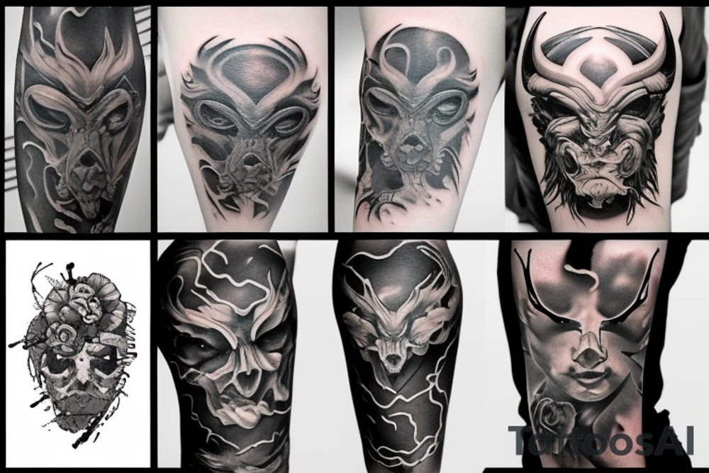 Black bull tattoo idea