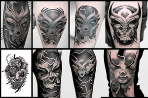 Black bull tattoo idea