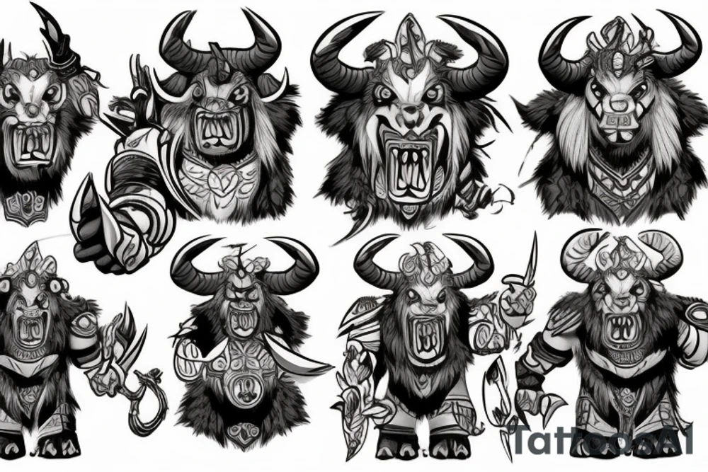 Tauren Warcraft tattoo idea