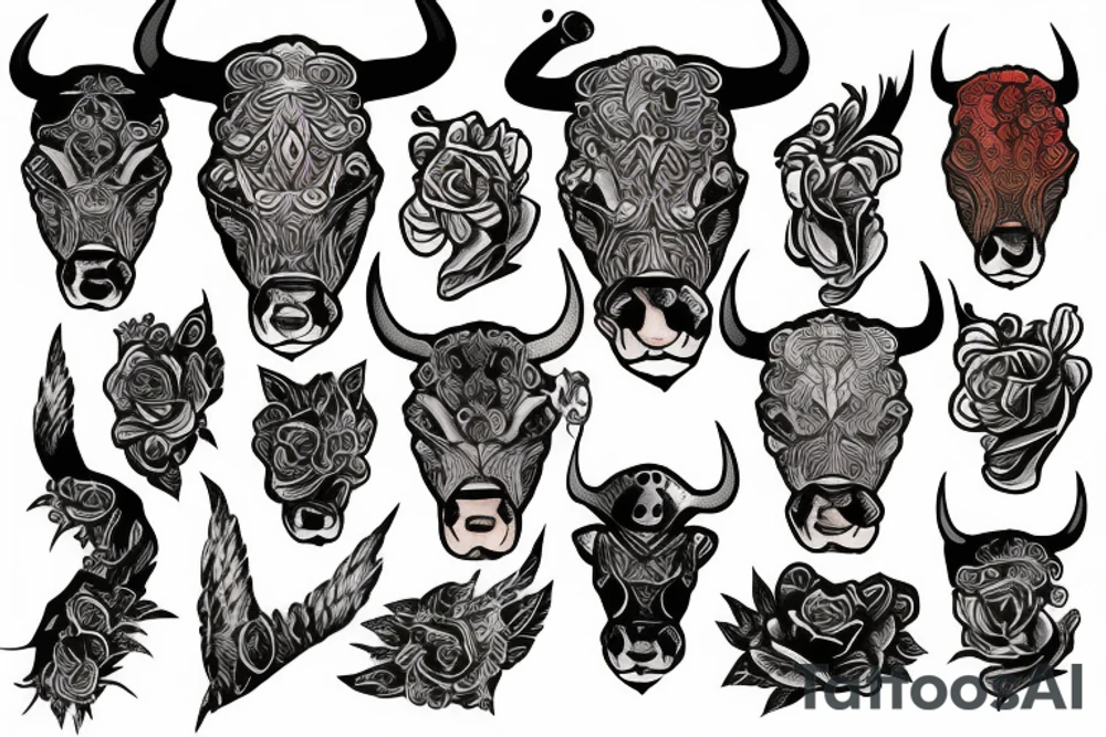 Bull sleeve tattoo idea