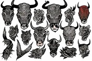 Bull sleeve tattoo idea
