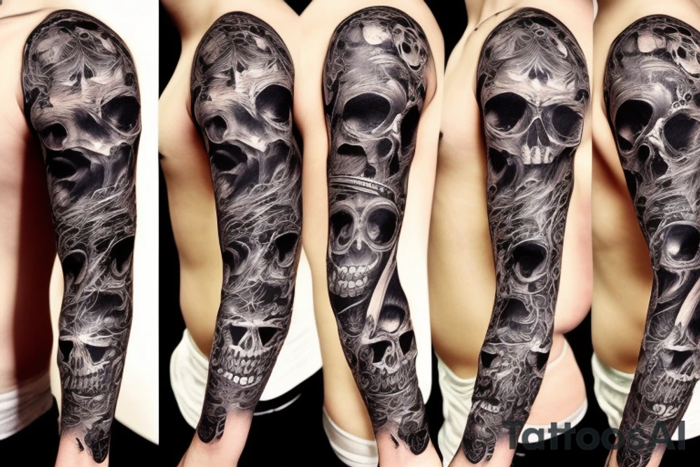 Skull sleeve tattoo idea