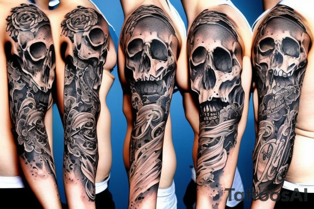 Skull sleeve tattoo idea
