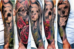 Pit bull sleeve tattoo idea