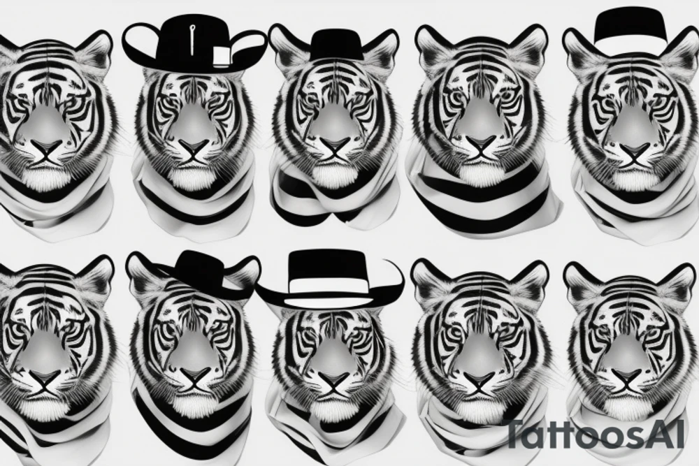 Tiger with hat tattoo idea