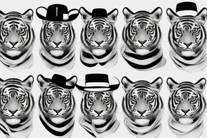 Tiger with hat tattoo idea
