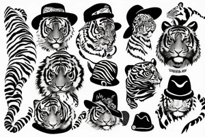 Tiger with hat tattoo idea
