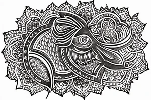 Lion and mandala sternum tattoo tattoo idea