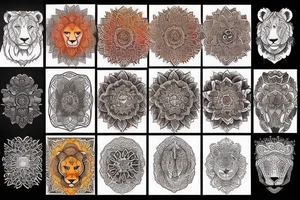 Lion and mandala tattoo idea