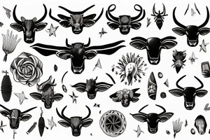Nativ American Sun Longhorn New York tattoo idea