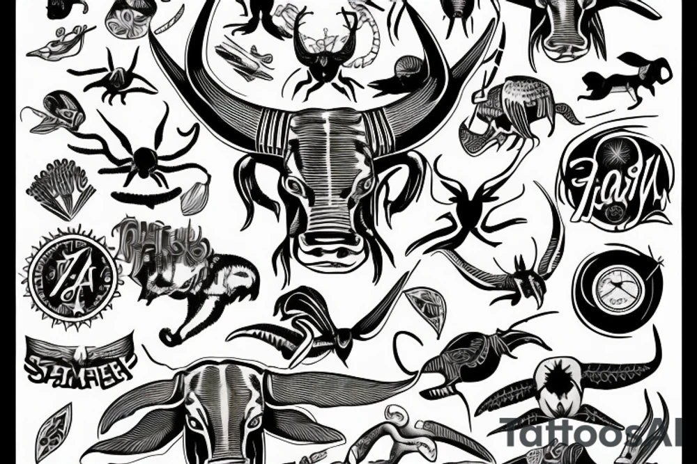 Nativ American Sun Longhorn New York tattoo idea