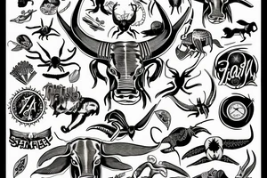 Nativ American Sun Longhorn New York tattoo idea