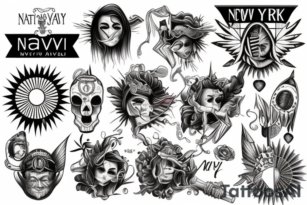 Nativ American Sun New York tattoo idea