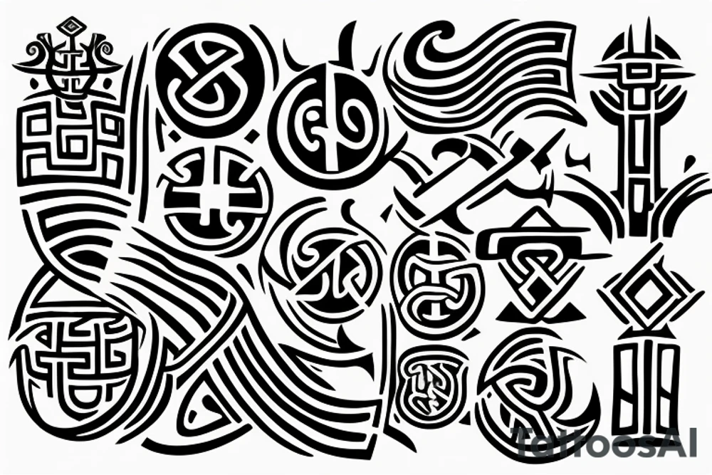 viking runes Hawaii buddhist tattoo idea