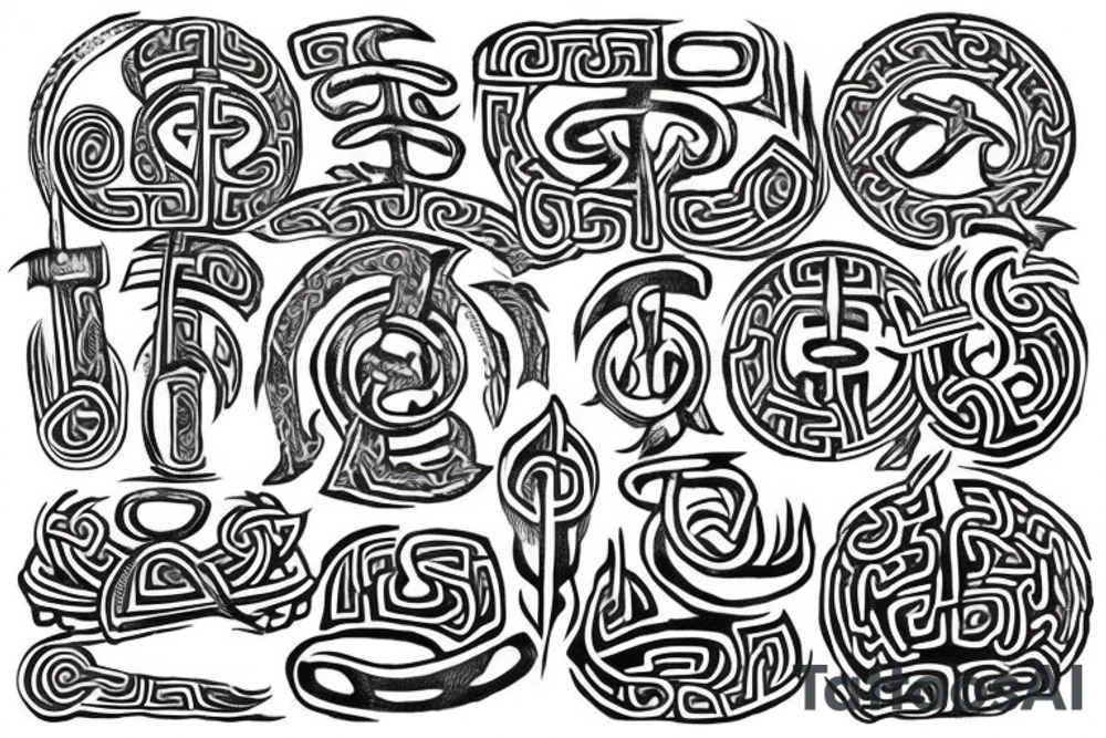viking runes buddhist tattoo idea