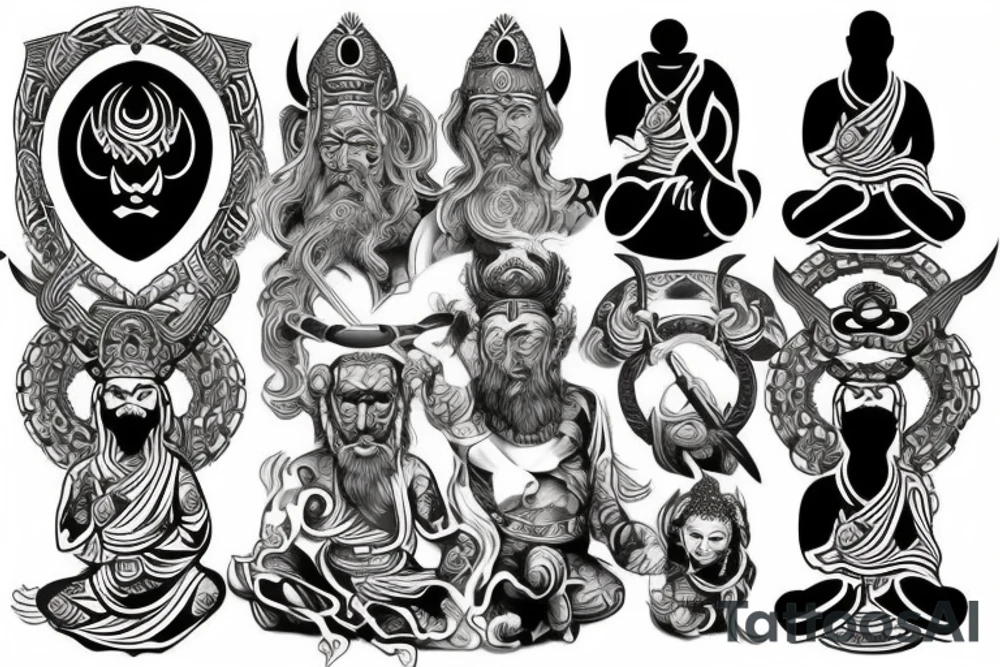viking buddhist tattoo idea