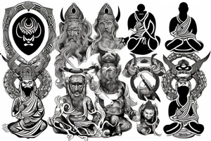 viking buddhist tattoo idea