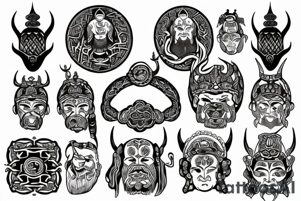 viking buddhist tattoo idea