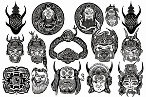 viking buddhist tattoo idea