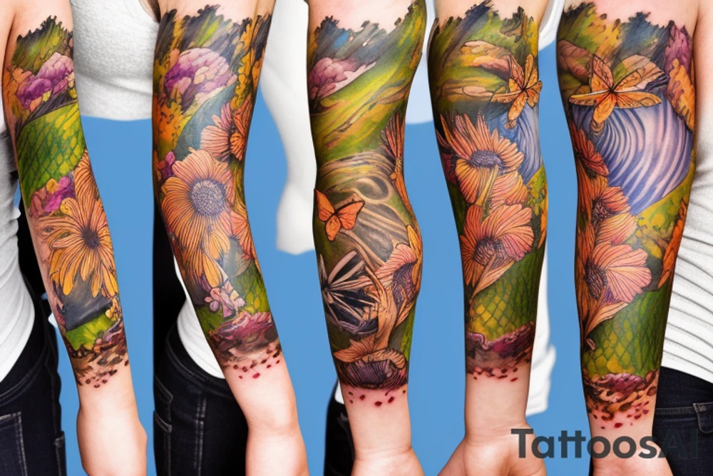 Nature sleeve tattoo idea