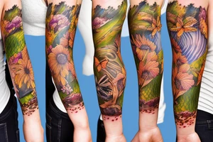 Nature sleeve tattoo idea