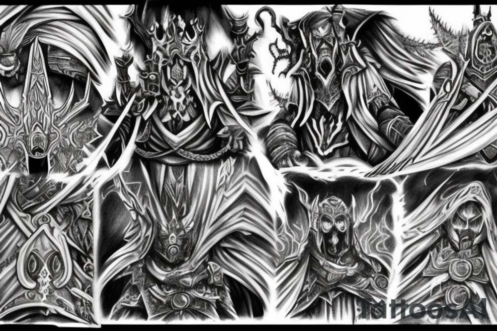 Sleeve Warcraft lich king tattoo idea
