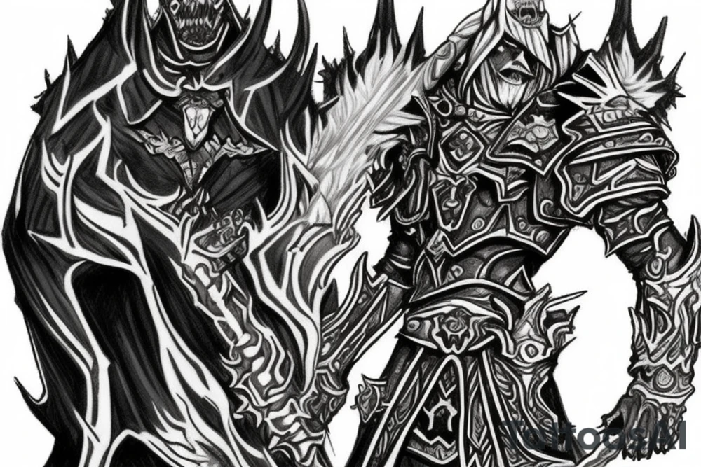 Sleeve Warcraft lich king tattoo idea