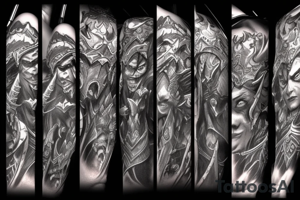 Sleeve Warcraft lich king tattoo idea